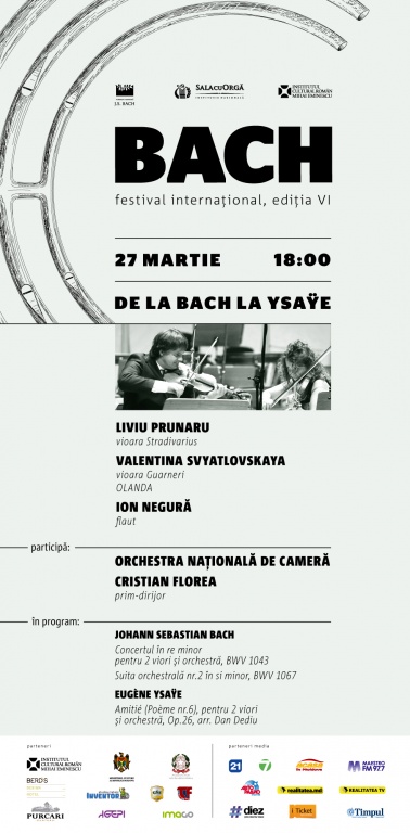 DE LA BACH LA YSAŸE  Violoniștii  Liviu PRUNARU  și  Valentina SVYATLOVSKAYA  /Olanda/