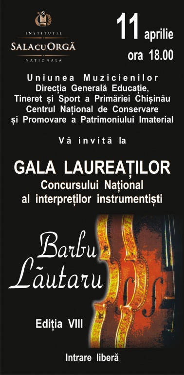 GALA LAUREAȚILOR CONCURSULUI NAȚIONAL ”BARBU LĂUTARU”