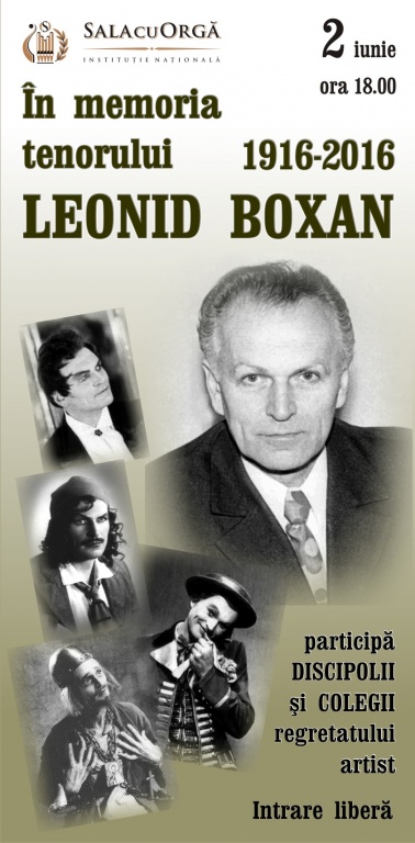 IN MEMORIAM -Tenorului  și  profesorului  LEONID  BOXAN