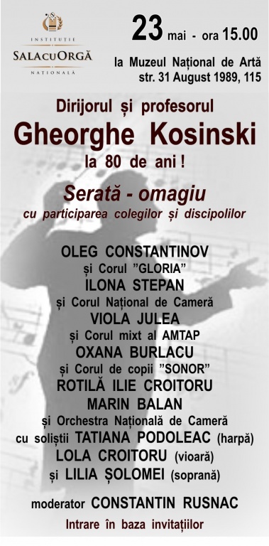 SERATĂ - OMAGIU  Profesorul  GHEORGHE  KOSINSKI  la  80  de  ani
